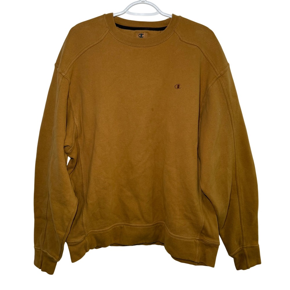 Champion Tan Crewneck Sweatshirt Mens Large Y2K‎ Athletic Classic